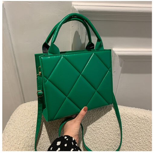 Diamond Lattice Solid Colour Handbag - Image 16