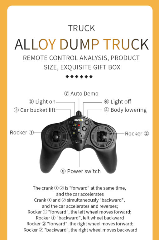 Rechargeable RC Excavator and Dump Truck - Image 12