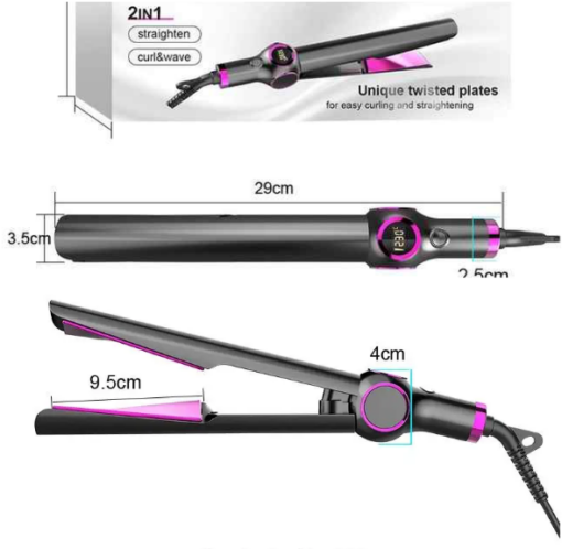 2 in 1 Hair Straightener and Curler - Image 8