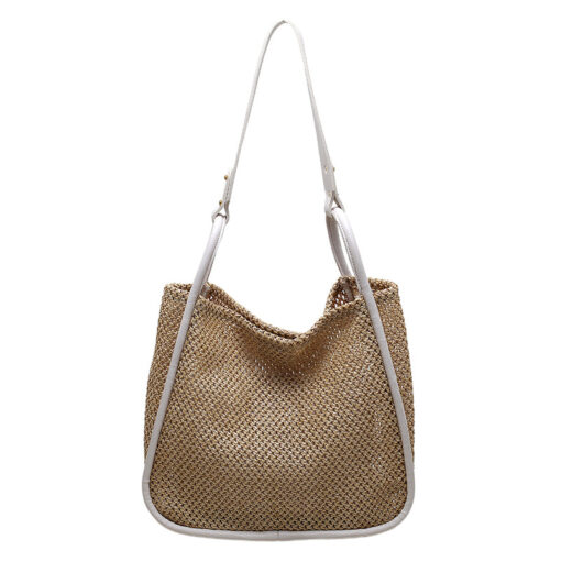 Summer Straw Shoulder Ladies Bucket Bag