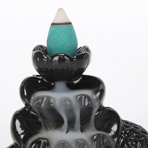 Four Layer Lotus Waterfall Backflow Incense Holder with 60 free cones - Image 2