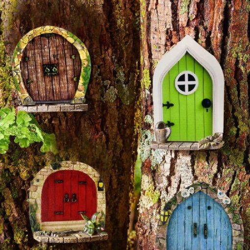 6 Fairy Door Miniature Tree Decorations - Image 7