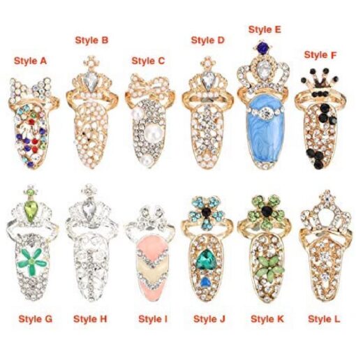 12PCS Fashion Finger Nails Rings - Image 4