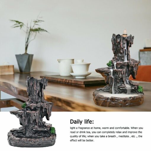 Waterfall Backflow Smoke Incense Holder with free100 cones - Image 4