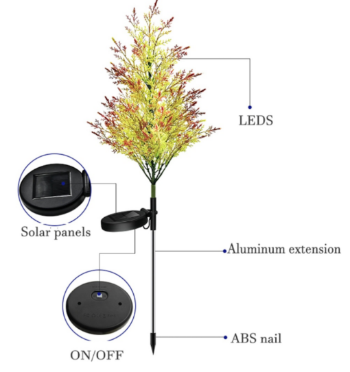 2 pcs LED Solar Cypress Tree Light - Image 6