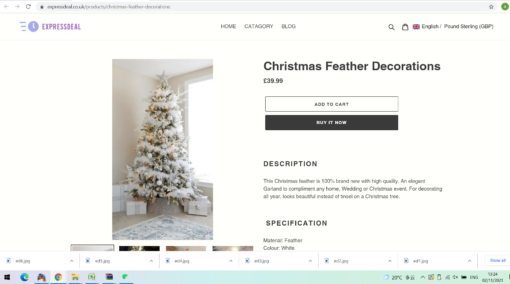 Six 2 Meters Christmas Tree Feather Decorations - Image 2