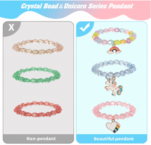 9 Pieces Colorful Unicorn Crystal Bracelet - Image 7