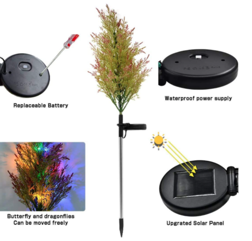 2 pcs LED Solar Cypress Tree Light - Image 4