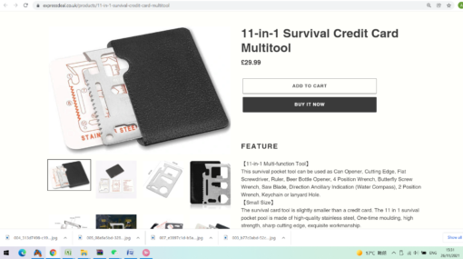 11-in-1 Survival Credit Card Multitool - Image 11