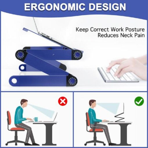 Aluminum Adjustable Height Portable Laptop Stand - Image 3