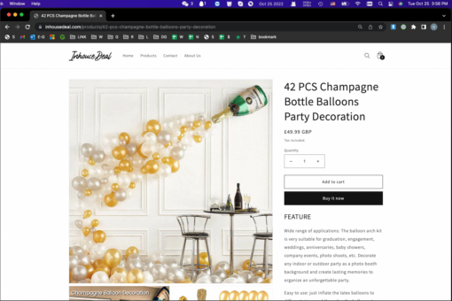 42 PCS Champagne Bottle Balloons Party Decoration - Image 3