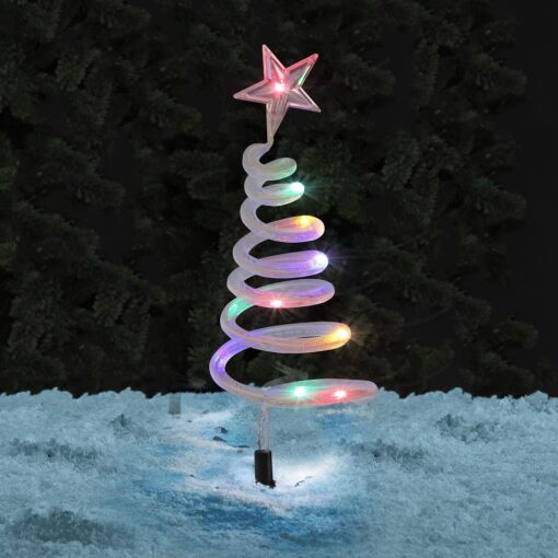 Curly Spiral Christmas Tree Solar Lights - - Image 11