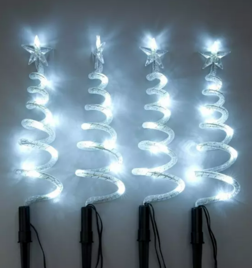 Curly Spiral Christmas Tree Solar Lights - - Image 8