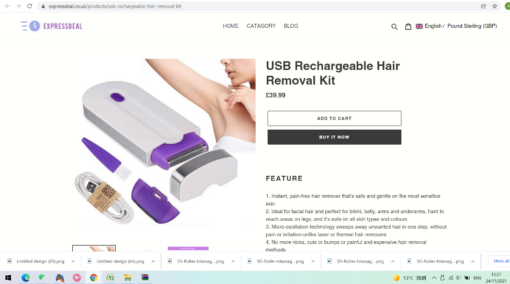 USB Rechargeable Hair Removal Kit - - Image 8