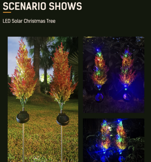 2 pcs LED Solar Cypress Tree Light - Image 10