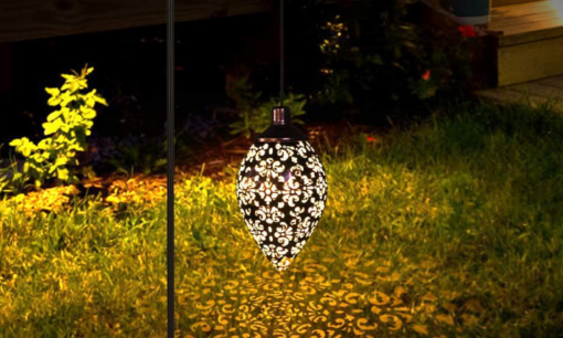 LED Solar Hanging Lantern Garden Metal Lamp