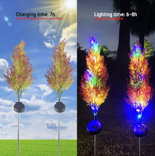 2 pcs LED Solar Cypress Tree Light - Image 3