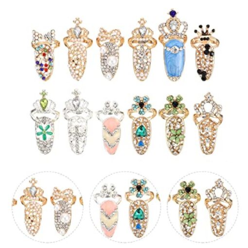 12PCS Fashion Finger Nails Rings - Image 8