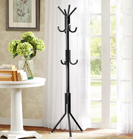 Multi-Hook Metal Coat Hat Stand