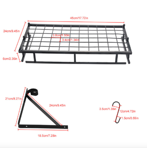 Metal Hanging Rack Wall Mounted with 10 Hook Holders - Image 3