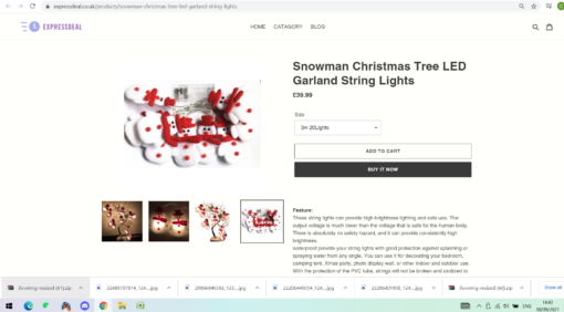 Snowman Christmas Tree LED String Lights - - Image 8