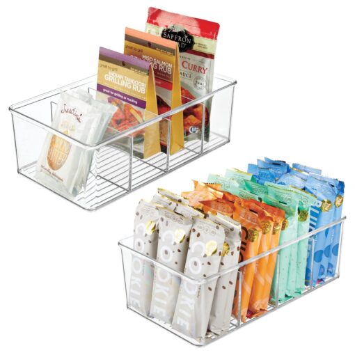 Plastic Divided Bin Storage Containers - Perfect for Fridge, Cabinet, Pantry, and Home Organization - Image 2