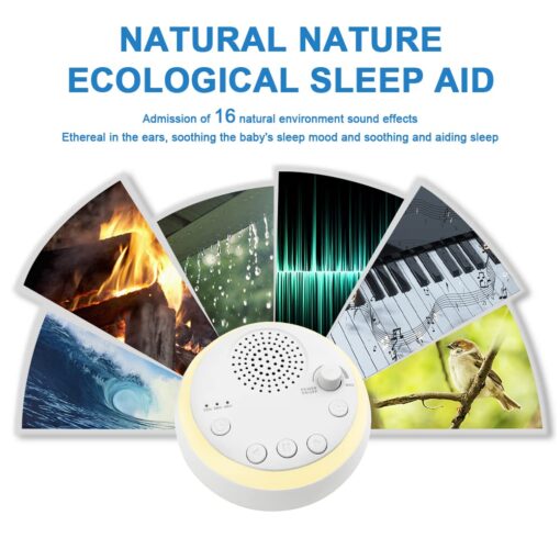 White Noise Machine Sound Machine with Night Light Portable Sleep Aid with 16 Soothing Sounds - Image 10