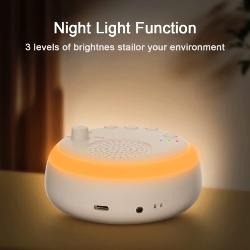 White Noise Machine Sound Machine with Night Light Portable Sleep Aid with 16 Soothing Sounds - Image 4