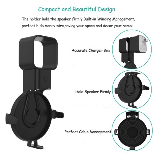 Wall Mount Stand Outlet Wall Mount Holder for Echo Dot 3rd Generation Smart Home Speakers Space-Saving Hanger Plug Wall Mount for Alexa Built-in Cable Management Hide Messy Wires - Image 4