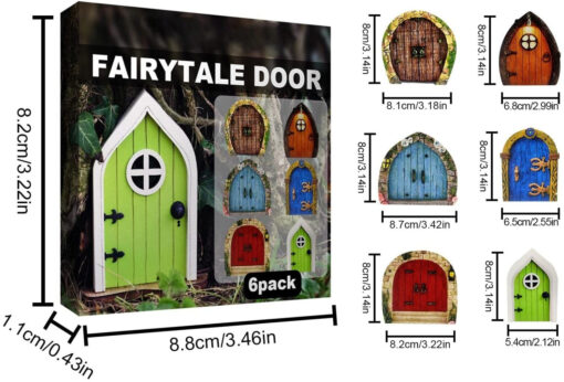 6 Fairy Door Miniature Tree Decorations - Image 3