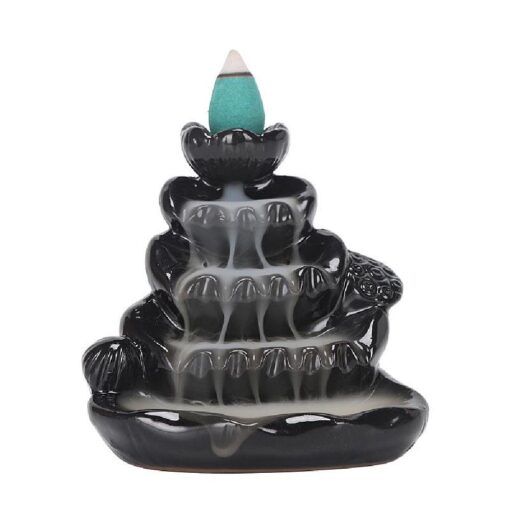 Four Layer Lotus Waterfall Backflow Incense Holder with 60 free cones - Image 5