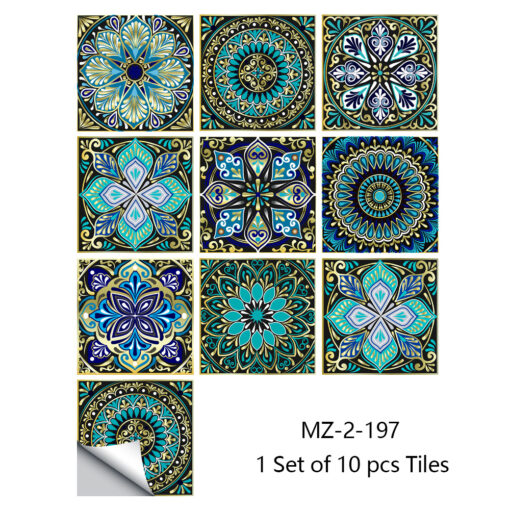 Colourful Mandala Style Tile Sticker - 10pcs - Image 10