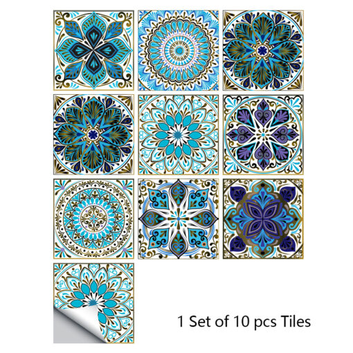 Colourful Mandala Style Tile Sticker - 10pcs - Image 12