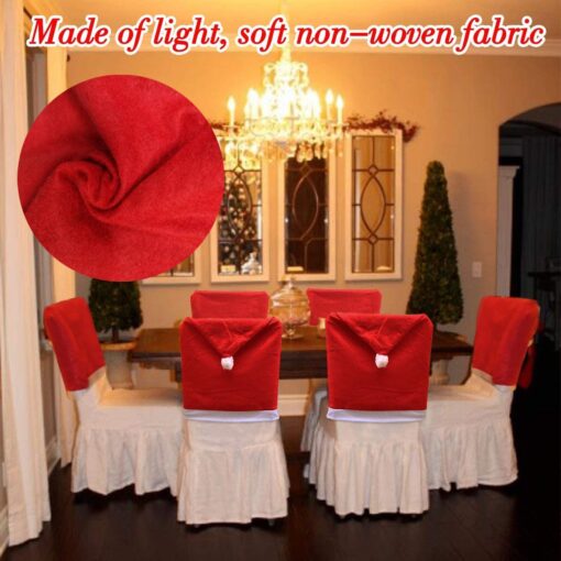 6 PACK Santa Hat Christmas Chair Covers - Image 3