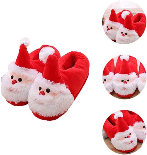 Santa Slippers Christmas Anti-Skid Sole Winter Furry Slipper - Image 6