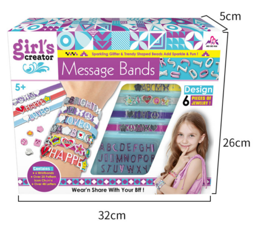 DIY Alphabet Letter Bands & Charms Bracelet Making Kit for Girls - Image 5