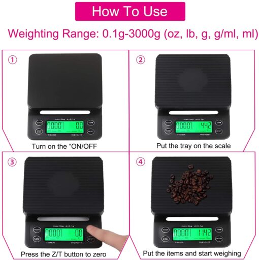 Digital Kitchen Scale Drip Coffee Scale with Timer - Image 5