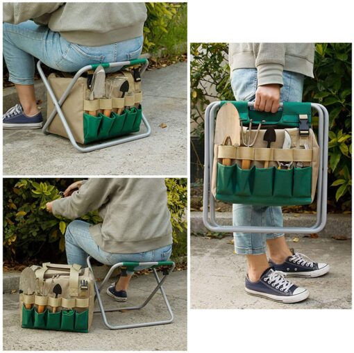 Garden Folding Stool Seats Kneeler - Image 2