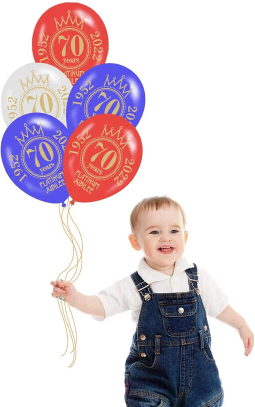 70th Platinum Jubilee 12" Balloons - Image 2