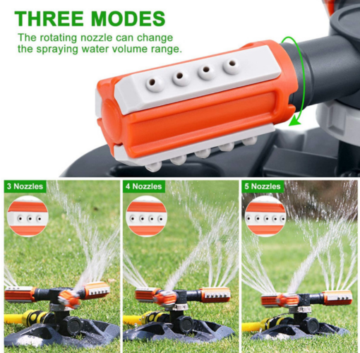 Garden Sprinkler Automatic 360 Degree Rotating Irrigation Grass Water Sprinkler System - Image 2