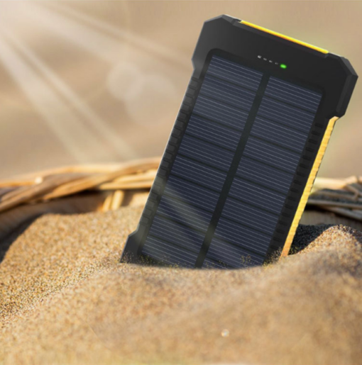 8000 mAh Solar Power Bank With Flashlight