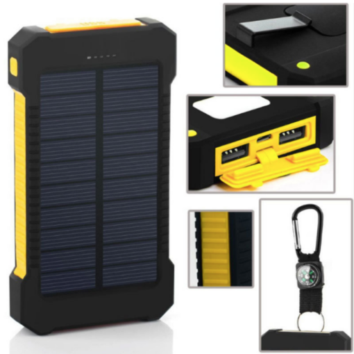 8000 mAh Solar Power Bank With Flashlight - Image 2