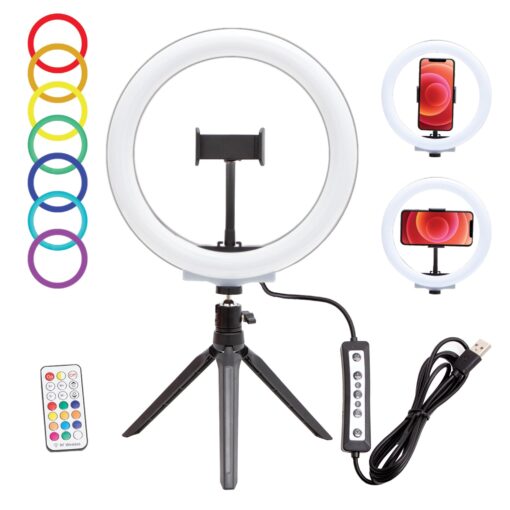 10 Inch LED Selfie Colorful GRB Ring Light - Image 8