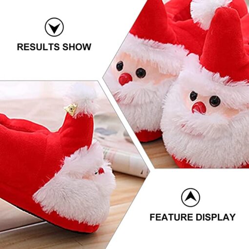 Santa Slippers Christmas Anti-Skid Sole Winter Furry Slipper - Image 4