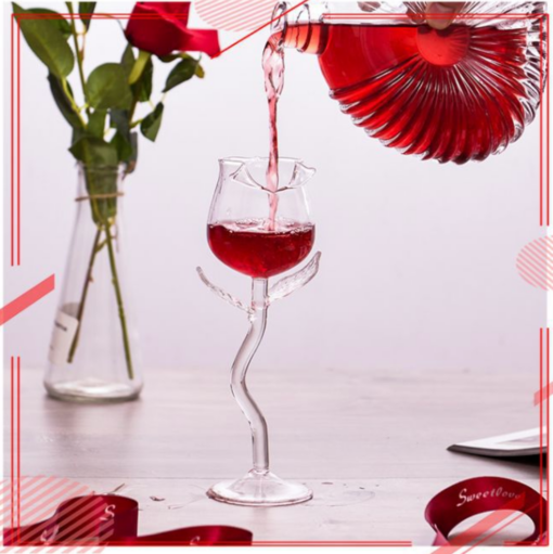 Rose Wine Glass Set Rose Flower Shape Wine Glass - Image 4