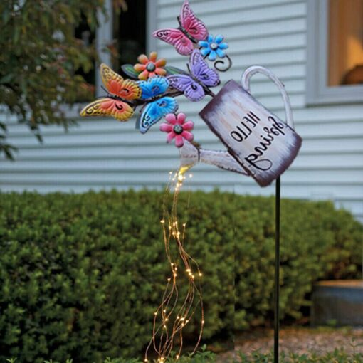 Butterfly Watering Can LED Decorative Solar Light