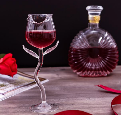 Rose Wine Glass Set Rose Flower Shape Wine Glass - Image 2