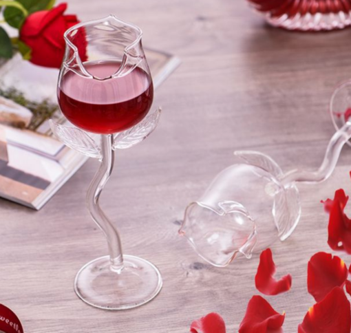 Rose Wine Glass Set Rose Flower Shape Wine Glass