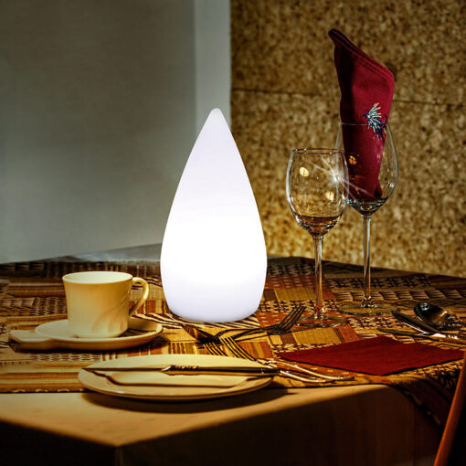 White Teardrop USB Rechargeable Table Lamps - Image 2