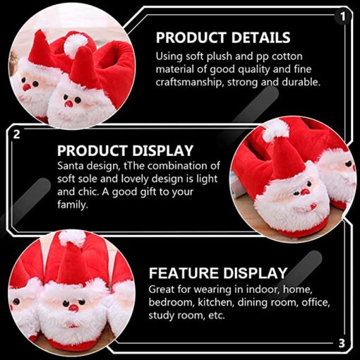 Santa Slippers Christmas Anti-Skid Sole Winter Furry Slipper - Image 7